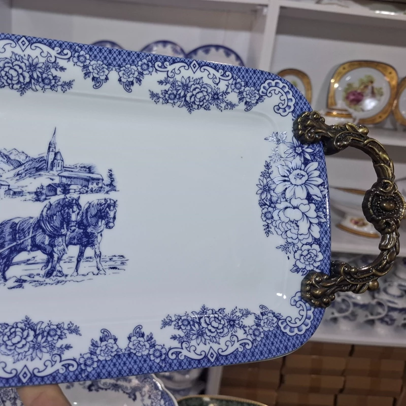رولت خوری دسته دار چینی پردیس کاشان طرح ویلیج