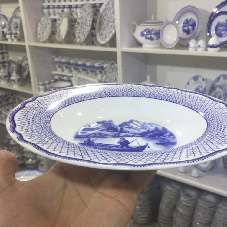 بشقاب گود (خورشت خوری) چینی زرین ایران طرح سن پترزبورگ درجه عالی بسته 6 عددی